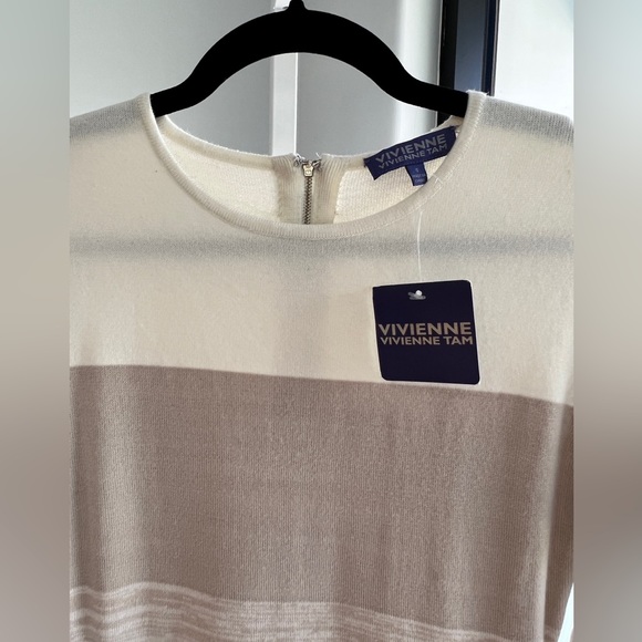 VIVIENNE TAM - Knit Dress - Ivory to Brown - Size Small - Picture 2 of 6